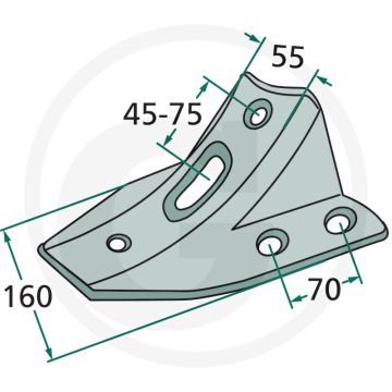 Schaarvoet - gatafstand: 45 - 75 mm