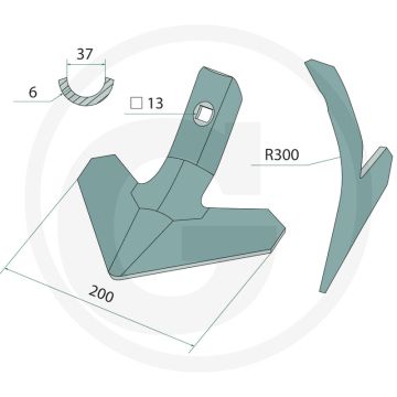 Gänsefußschar 200 mm - werkbreedte 200mm