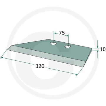 Ganzevoetbeitel links (oude uitvoering) - werkbreedte 320mm