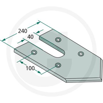 Burin plat - type : axe supérieur, largeur de travail : 240mm, espacement des trous : 100mm