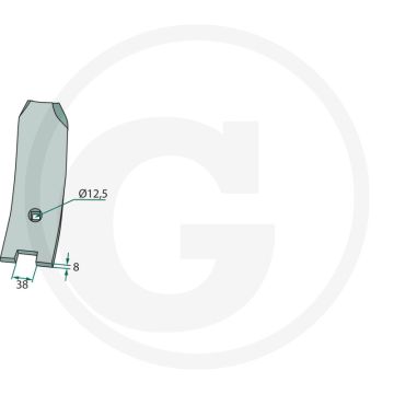 Geleideplaat midden - afmetingen: 80 x 8 x 305 mm