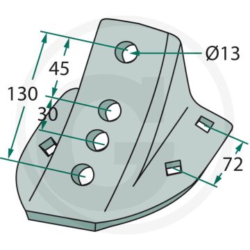 Schaarvoet 8-s/fl - type: achat, thorit, topas, smaragd