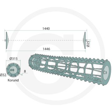 Krümlerwalze 1446 mm werkbreedte