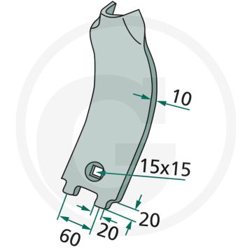 Geleideplaat midden - dikte: 10mm, bouten: m12 din 608