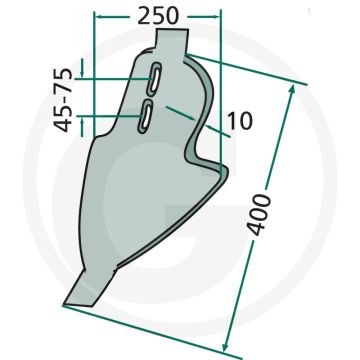 Burin à grand rayon : 300 - largeur de travail 250mm