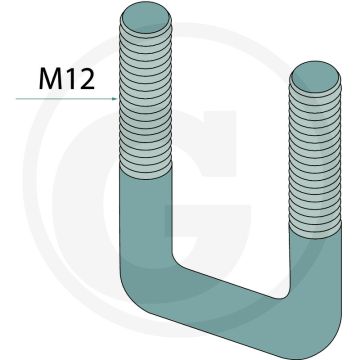 Beugelbout ohne mutter - afmetingen: m12 x 50 mm
