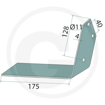Vleugelschaar links - werkbreedte 175mm