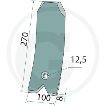 Geleideplaat 270 x 100 x 8 mm - afmetingen: 270 x 100 x 8 mm