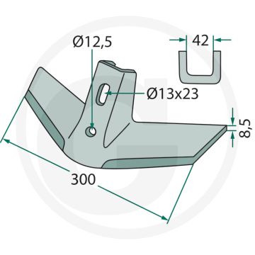 Vleugelschaar - werkbreedte 300mm
