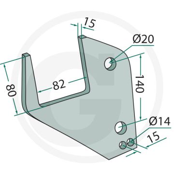 Houderset (2 stuks) voor 80 x 80 mm frame - universele steenuitworp
