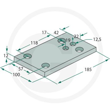 Plaat 150 x 10 x 100 mm - dikte 12 mm