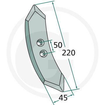Beitel - werkbreedte 45mm