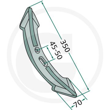 Beitel - werkbreedte 70mm, lengte 350mm, dikte 15mm