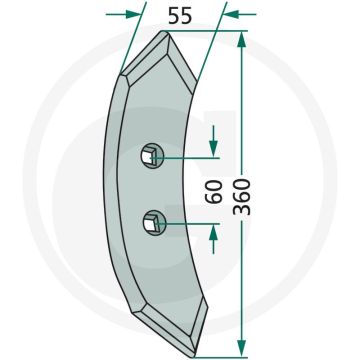 Beitel - werkbreedte 55mm