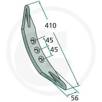 Beitel - werkbreedte 56mm, lengte 410mm, dikte 19mm