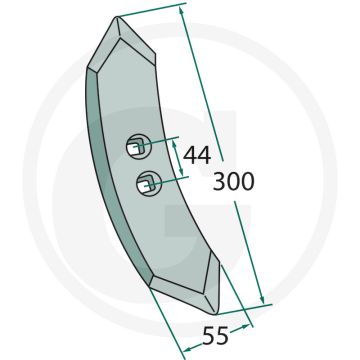 Beitel 300x55x15 mm - montagetip: handmatig vastdraaien