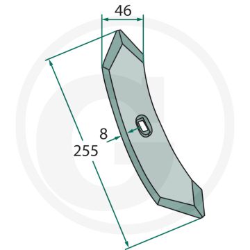 Beitel 255 x 46 x 8 mm - voorzichtig monteren met de hand