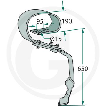 Tand compleet met beitel 104047015 - afmetingen: voor frame 80 x 80