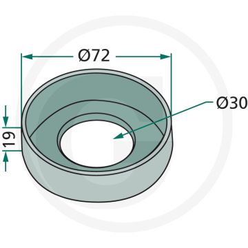 Beschermkap voor schijven, passend voor schijven met een diameter van 30 cm