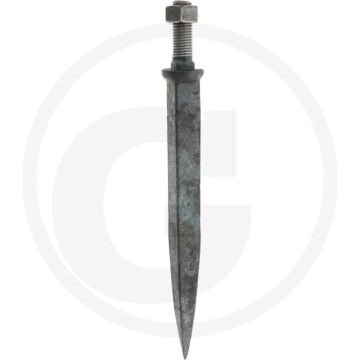Eggetand met vierkant van nature hard, recht - l:170mm, a:14mm, b:12mm, materiaal: boriumstaal