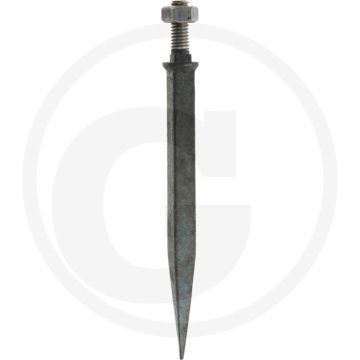 Eggetand met vierkant 1/2" van nature hard, recht - l:200mm, a:16mm, b:13mm, c:1/2" x 40, draad:12", materiaal: boriumstaal