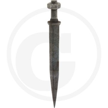 Eggetand met vierkante kop gehard, recht - l:150mm, a:14mm, b:12mm, c:m12 x 40, draad:m12, materiaal:boriumstaal