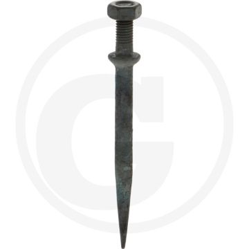 Eggetand met vierkant gehard, recht - l:200mm, a:20mm, b:16mm, c:m16 x 50mm, draad:m16, materiaal:boriumstaal