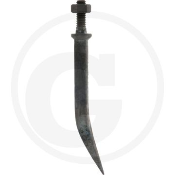 Eggetand met vierkant gehard, gebogen - lengte: 220mm, materiaal: boriumstaal