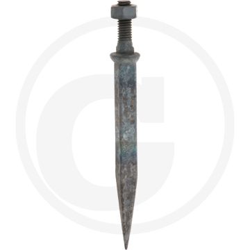 Eggetand ovale aanzet 1/2” in gehard, recht - lengte: 180mm, materiaal: boorstaal