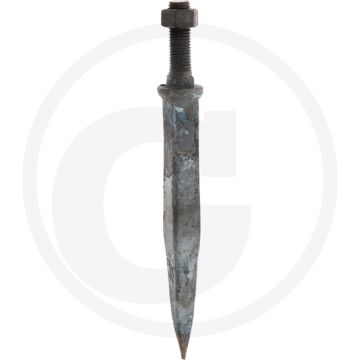 Eggetand, ovale aanzet in rijrichting gehard, gebogen - lengte 190mm