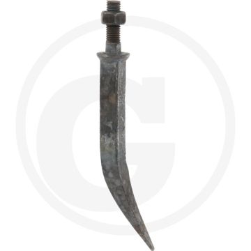 Eggetand ovale aanzet haaks op gehard, gebogen - lengte: 190mm, materiaal: boorstaal