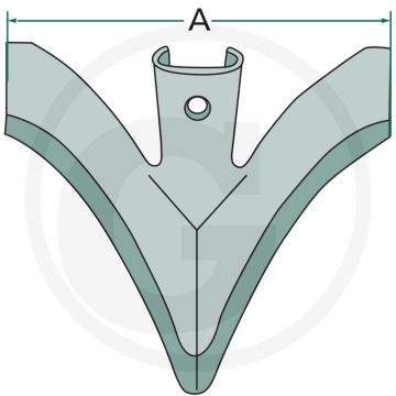 Ganzevoetbeitel - gebogen, 8mm, 457mm - voor zware cultivator