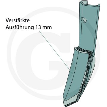 Beitel versterkte uitvoering - dikte 6mm, a 50mm, afmetingen 50 x 6mm