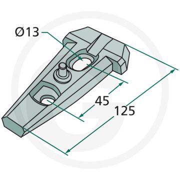 Support complet pour le montage, avec vis hexagonale - convient pour : bourgault