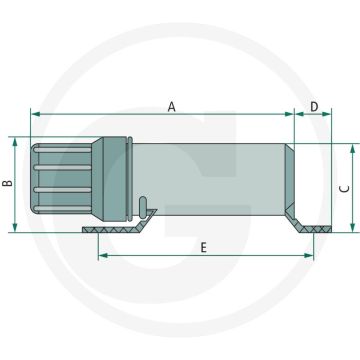 Documenthouder groot Ø: 104 x 310 mm - afmetingen: 318 x 140 x 138 mm