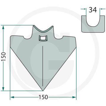 Ganzevoetbeitel 150 x 4 mm - werkbreedte 150mm