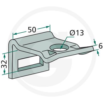 Support pour la dent (mm) : 32 x 10