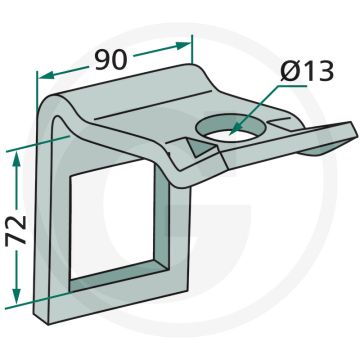 Houder voor frame 60 x 60, voor tanden 60 x 12 - montagetip: gebruik geen luchtdrukgereedschappen