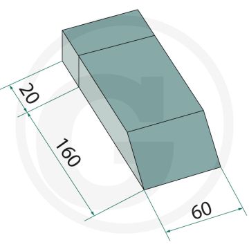 Heavy duty aanlaspunt - 20x60x160 mm
