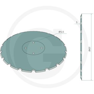 Säscheibe 437x5mm, 19 tanden, Ø437mm, Gezahnt | Grondbewerking en zaaitechniek