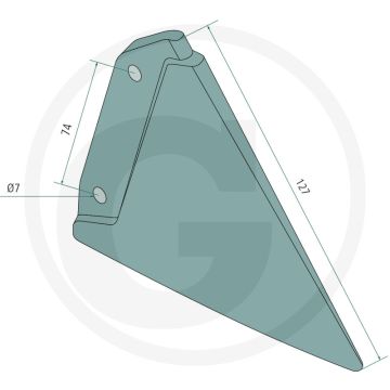 "Säschar - 127mm Lengte, 74mm Gatafstand, Metall Materiaal"