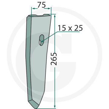 Beitel, smal (Vario-clip)