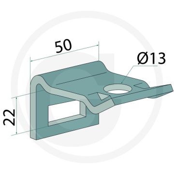 Halter Für Rahmen 50x10, Voor Frame 50 x 10.