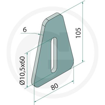 Abstreifer - Afmetingen 80 x 105 x 6 mm, Type XN, XNR