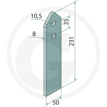 Abstreifer - Type: XN, XNR - Afmetingen: 231x50x8