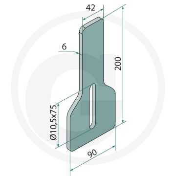Abstreifer 200mm XN, XNR - 6mm