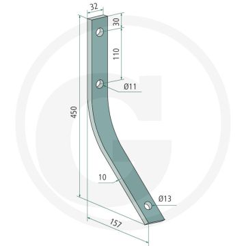 Zwischenfeder - Cultimer, 32x10 mm, 450 mm, 110 mm