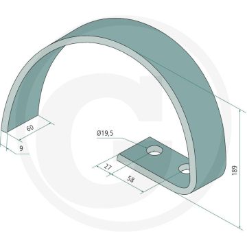 Plume d'obturation gauche - Dimensions : 60x9 mm - Pour Cultimer, Optimer, Prolander