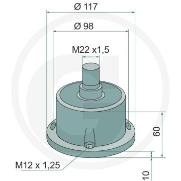 Lager - Type: XO, XE, XN, Buiten-Ø: 117mm, Draad: M22 x 1,5, H: 60mm