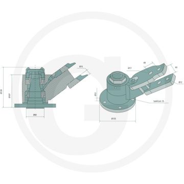 Lager met steel - Gatafstand-Ø 113mm - Vetvulling